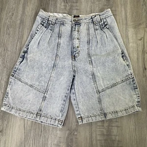 Vintage Nuovo Acid Wash Denim Shorts Mom High Rise Womens Size 31 90s 80s Rock - Picture 1 of 10