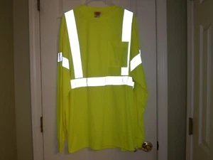 Red Kap High Visibility Long Sleeve T Shirts Size XL Type R Class 2 Level 2 - Picture 1 of 4