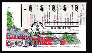 F.D.C. - BOOKLET .22 CENT, DRAFTING OF THE CONSTITUTION OF THE U.S.A. - Picture 1 of 1