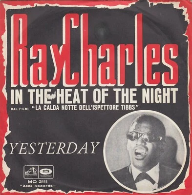 RAY CHARLES IN THE HEAT OF THE NIGHT 1967 RECORD ITALY 7" PS - Image 1 of 4