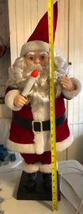 Vintage 25" Papá Noel Animado + 20 Melodías de Navidad, Luz de Vela de Movimiento VIDEO - Imagen 1 de 10