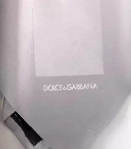 Dolce Gabbana Tie Gray Silver Placed Pannels Formal Attire NWT And Box - Picture 1 of 15