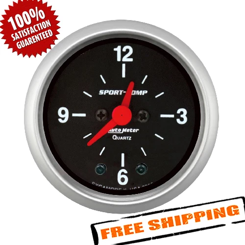 Auto Meter 3385 Sport-Comp 2-1/16" Clock Gauge, 12 Hour - Image 1 of 3