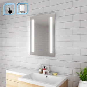 450x600mm Designer Frameless Illuminated LED Bathroom Mirror Light SENSOR TOUCH - Picture 1 of 7