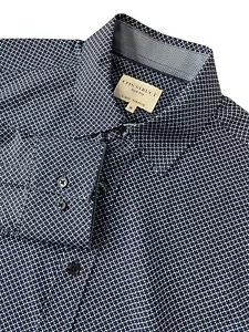 Con.Struct Shirt Slim Fit 4 Way Stretch Button Down Mens Medium Geometric Blue - Picture 1 of 8