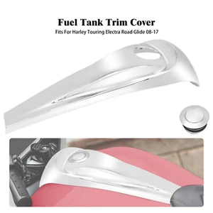 Chrome Dash Fuel Console +Gas Tank Cap Cover For Harley Electra Road Glide 08-23 - Foto 1 di 15