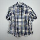 Ralph Lauren Shirt Mens Extra Large Blue Plaid Button Up Short Sleeve Classic