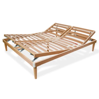 LA NUIT RETE PER LETTO CON ALZATA TESTA PIEDI MANUALE ATP IN FAGGIO 13 DOGHE MADE IN ITA