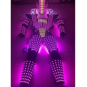 LED Robot Costume Suit IlluminatedDance Glow Party Show Night Lights Clothing - Picture 1 of 6