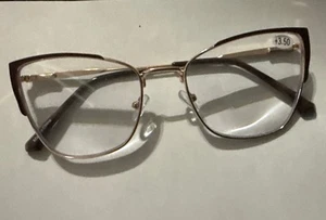 Spring Hinge Reading Glasses Readers Wire Rim +3.50 - Picture 1 of 2