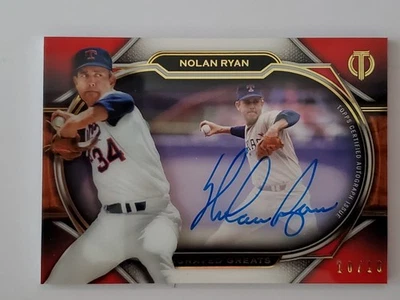 NOLAN RYAN AUTO 2021 TOPPS TRIBUTE ENGRAVED GREATS RED 10/10 # EGA-NR MINT - Image 1 of 4