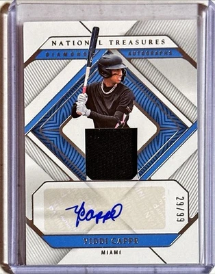 Yiddi Cappe 2023 National Treasures Diamond Jersey Auto #DIA-YC 29/99 Marlins - Image 1 of 2