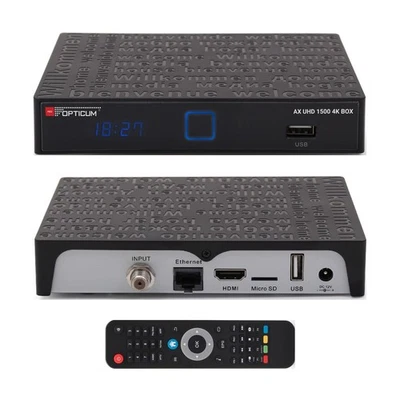 RED OPTICUM AX UHD 1500 4K Box Android Ultra HD DVB-S2 Receiver PVR Ready - Bild 1 von 4