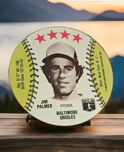 1976 MSA Disc leere Rückseite Baseballkarte Baltimore Orioles HOF Jim Palmer P MLB - Bild 1 von 2