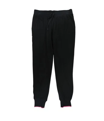 P.J. Salvage Womens Solid Drawstring Pajama Jogger Pants, Black, Small - Image 1 of 2