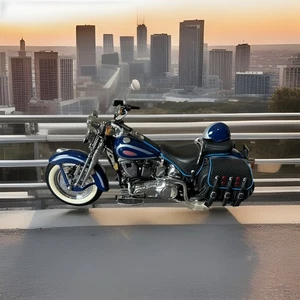 Springer Harley Davidson Heritage Franklin vintage come nuovo con casco - Foto 1 di 5