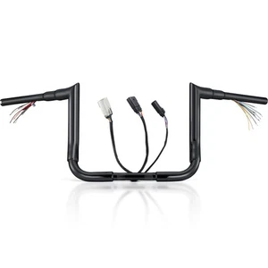 Manillar Fat precableado de 1,5" para Harley Street Electra Glide 2008-2013 12" negro - Imagen 1 de 7