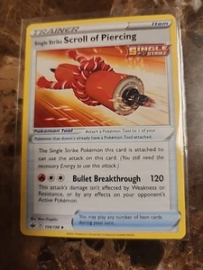 Single Strike Scroll of Piercing 154/198 Swsh06: Sword & Shield - Chilling Reign - Picture 1 of 1