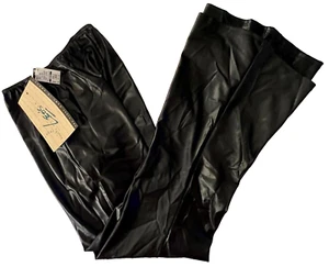 LEO’S DANCEWEAR JAZZ CHILD LARGE BLACK SHINY WET LOOK BOOT LEG DANCE PANTS SZ CL - Picture 1 of 7