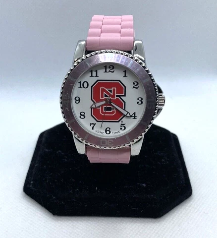 Game TIme Collegiate Series NC State Wolfpack Watch Pink Rubber Band Cover