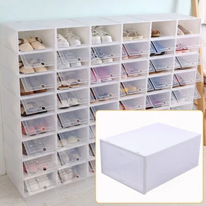 20/24er Schuhboxen Transparent Schuhkarton Schuhaufbewahrung Stapelbar Neu - Bild 1 von 29