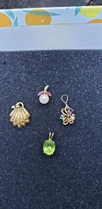 Konvolut 4 Vintage Anhänger Perle, Gold, Granat etc - Bild 1 von 7