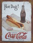 Hot Dog Coca Cola Coke Rustic Tin Sign Vintage Diner Australian Made