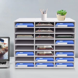 24 Compartment Literature Organizer Form File Sorter Office Paper Storage Holder - Picture 1 of 19