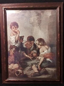 Vintage Bartolome Esteban Murillo Druck von Jungen spielen Würfel  - Bild 1 von 6
