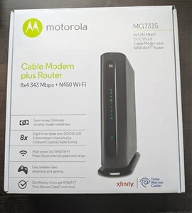 Motorola MG7315 8x4 343 Mbps DOCSIS 3.0 Cable Modem Plus N450 Wi-Fi Router 2282 - Picture 1 of 2
