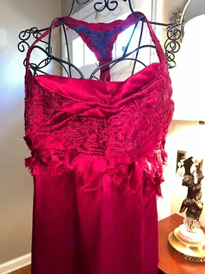 Gorgeous One of a Kind Haute Couture Sine Die Wine Silk Racerback Top ~New $250 - Image 1 of 4