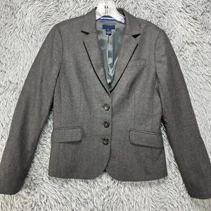 J. Blazer Crew 100 % lana para mujer 6 gris ropa de trabajo preppy carrera academia - Imagen 1 de 13