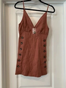 Olivaceous Mini Dress Linen Blend Small NWOT Sleeveless - Picture 1 of 7