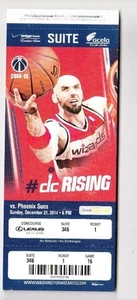 2014 WASHINGTON WIZARDS VS PHOENIX SUNS SUITE TICKET STUB 12/21 MARCIN GORTAT - Picture 1 of 1