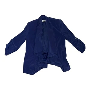 Calvin Klein Purple Jacket M NWT Waterfall Front Cuffed Sleeves w/Silver Tone - Picture 1 of 1