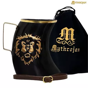 Tazza Corno Vichingo Bevande 1200 ML Coppa Vino Birra con Borsa In Tela Gratuita Regalo per Lui - Foto 1 di 13