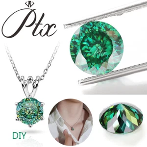 PTX 3.0CT Moissanite Loose Stones Green Portuguese Cut Real Gemstones, VVS1 +GRA - Picture 1 of 20