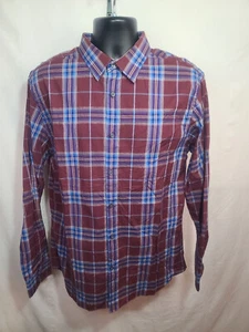 Banana Republic - Men's Button-Up Shirt - Burgundy & Blue Plaid - Sz L - Picture 1 of 5