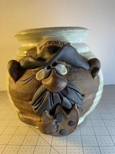 Funny Cowboy Face Cookie Jar Signed Mcgillvary/ without cork lid - Picture 1 of 12