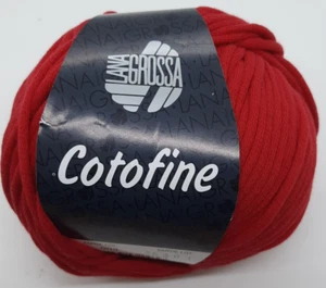 (90 € /kg): 50 g COTOFINE, Lana Grossa, Bändchengarn, Fb. 003 rot # 6822 - Bild 1 von 1