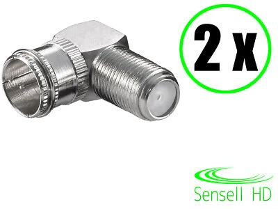 2 F-Stecker Quick SAT F-Buchse 90° gewinkelt Winkel Adapter Schnellstecker Kabel - Bild 1 von 3