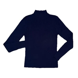 Mountain Lake Australia Made Womens S Ribbed Turtleneck Navy Blue (C17) - Picture 1 of 6