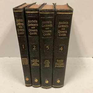 RARE- Audels Gardeners & Growers Guide VOL 1-4 Vintage 1928 Leather Bound -PB - Picture 1 of 10