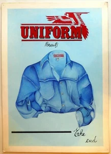 VINTAGE ORIGINAL BOARD SKIZZE WERBUNG UNIFORM JEANS 1980s paninaro draw - Bild 1 von 7