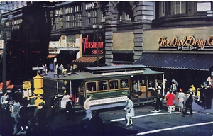SAN FRANCISCO CA POSTAL TELEFÉRICO TOCADISCOS MERCADO ST POR OWL DROGA 1948 82222 R - Imagen 1 de 2