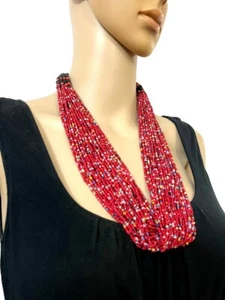 N5702 NEW Ethnic Long Tribal Boho Gypsy Glass Multi Color Strand Handmade India - Picture 1 of 10