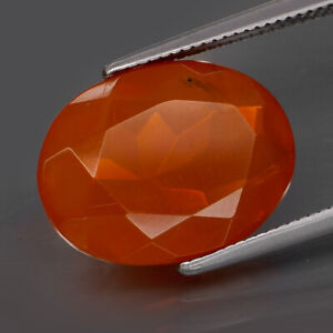4.22Ct.Ravishing Color! Natural Fanta Orange Mexican Fire Opal Good Cutting