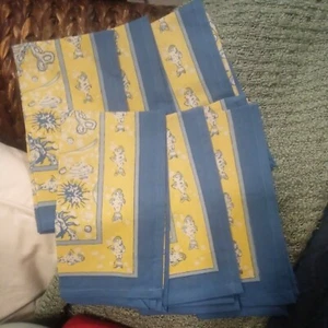 NEW S/6 Pottery Barn Couleur Nature La Mer Block Print Cloth Dinner napkin - Picture 1 of 5