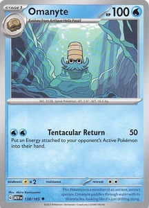 Omanyte Uncommon Normal SV: Scarlet & Violet 151 138/165 NM - Bild 1 von 2