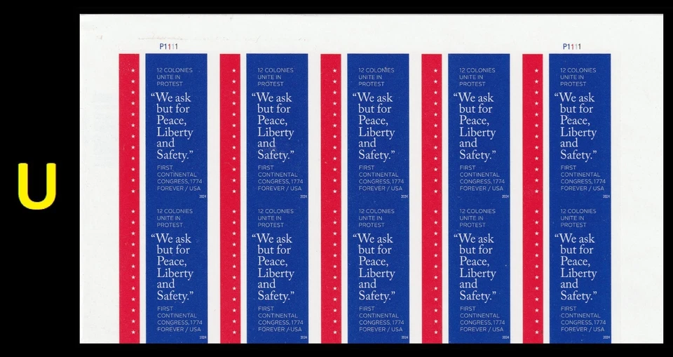 US 5939a First Continental Congress imperf NDC plate block 10 U MNH 2024 - Image 1 of 1